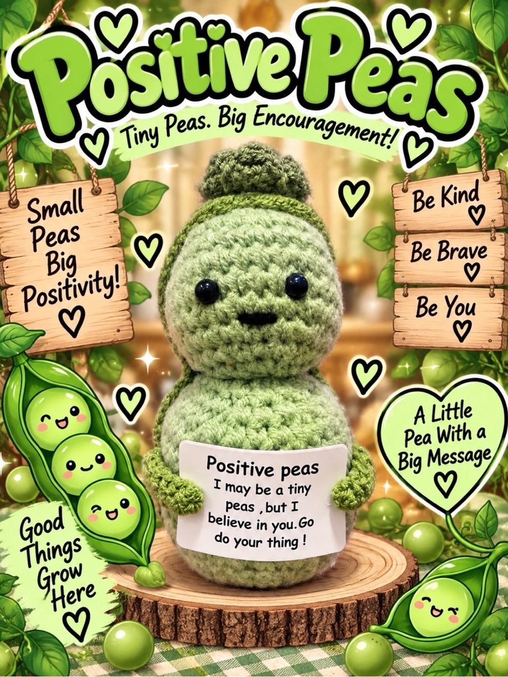 Crocheted Positive Pea 🫛